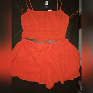 Beach Paradise Short Set - Orange